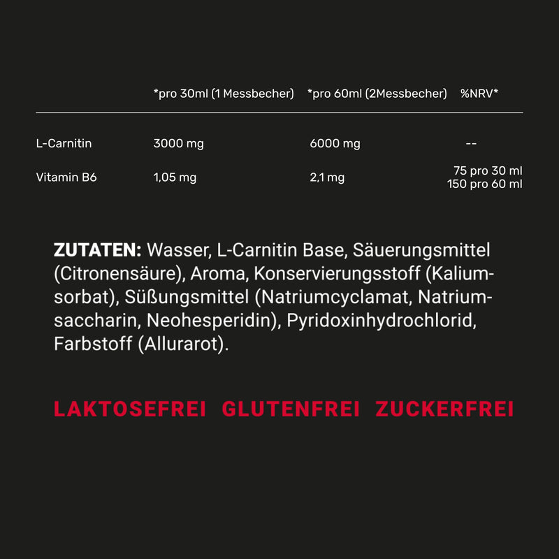 [Australia] - L-Carnitine 6000 Liquid (1000 ml) - Extra high dosage with 6000 mg of pure L-carnitine per daily portion - Amino workout drink - Delicious taste - Vegan - Wehle Sports (1000 ml, cherry) 1 l (pack of 1) 