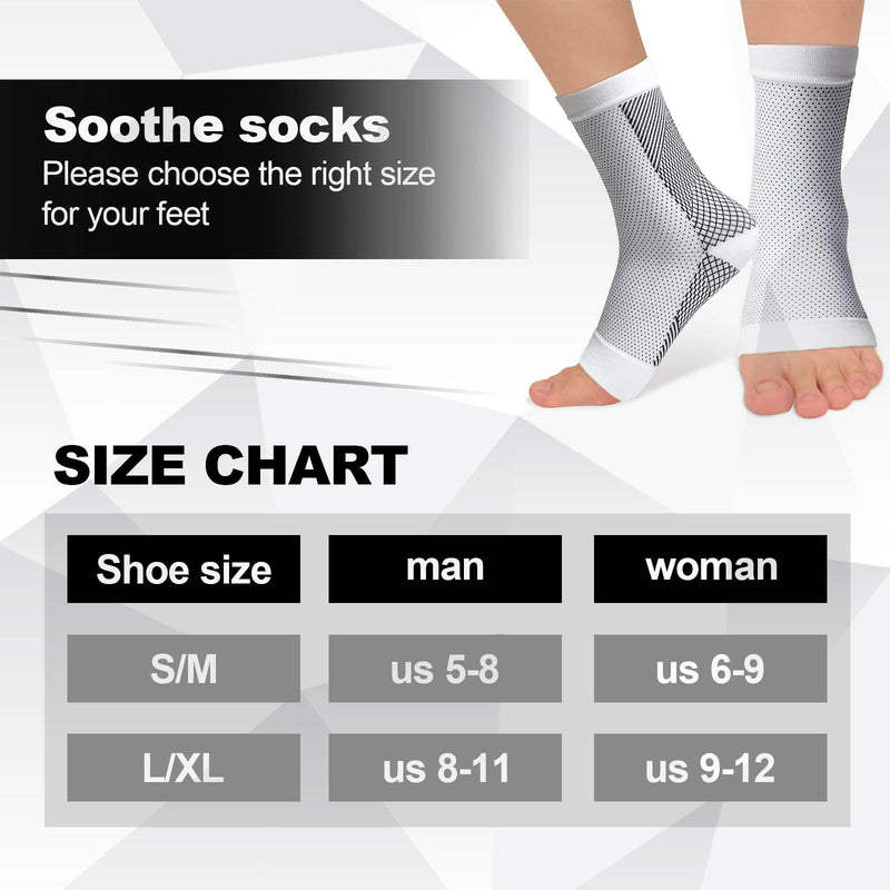 [Australia] - hautllaif 2 pairs of orthopedic compression socks, compression socks for men and women for the night L/XL-2 pairs of nylon 