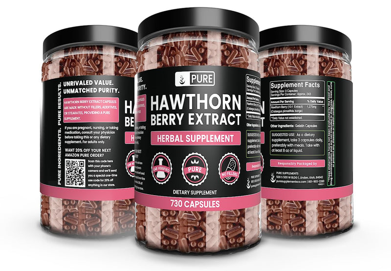 [Australia] - Pure Original Ingredients Hawthorn Berry Extract (730 Capsules) Pure & Natural, No Additives Or Fillers 730 Count (Pack of 1) 