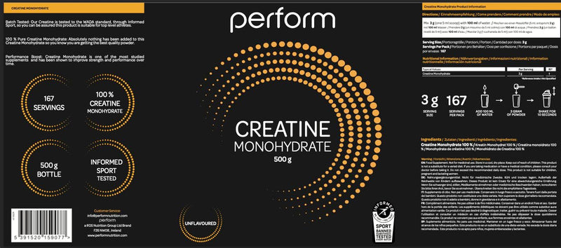 Creatine Monohydrate | Perform (500 g) | Informed Sport Tested 500 g