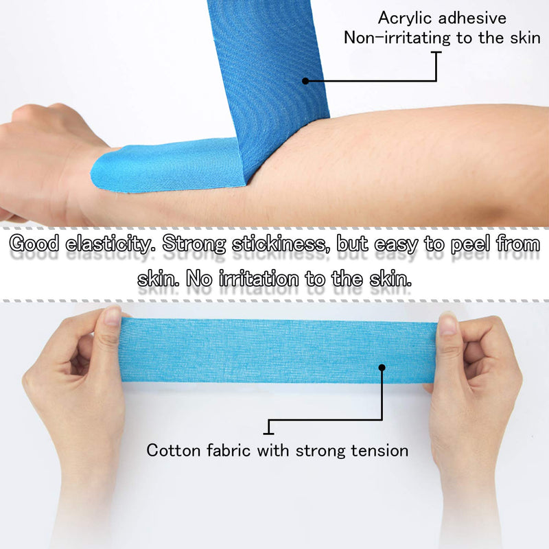 [Australia] - Upgraded 2Inch Kinesiology Tape Set Knee Tape Kinesiology Tape for Knees, 6 Rolls 2" Uncut Beige, Sports Tape for Knee Pain and Support Waterproof Athletic Tape 5CM Knee Joint Adhesive Tape 
