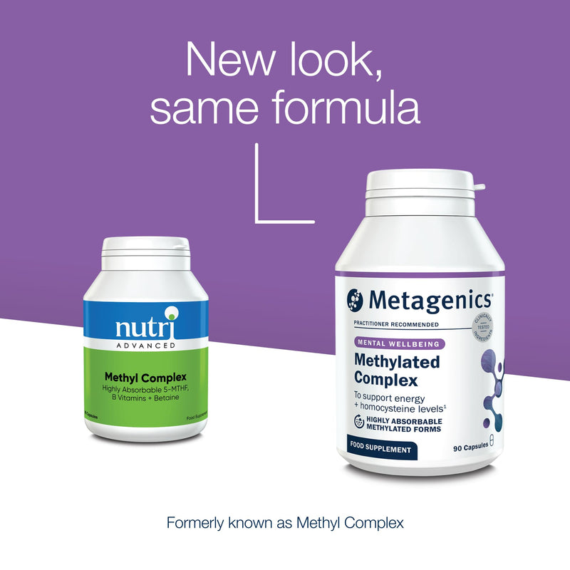 Metagenics Methylated Complex - for Homocysteine Metabolism & Energy - with Active B12, B6, Folate & Betaine - 90 Capsules