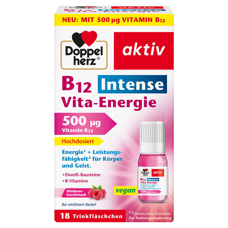[Australia] - Doppelherz B12 Intense Vita-Energy - high dose with 500 µg vitamin B12 per drinking bottle - 18 ampoules - vegan 11.38 g (pack of 18) 