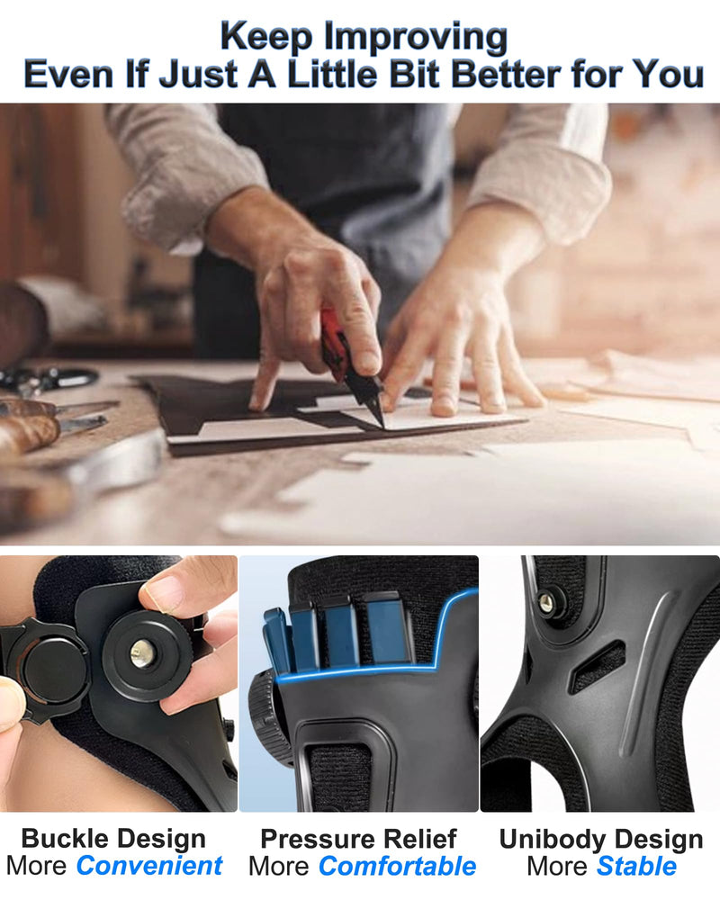 AFO Drop Foot Brace for Walking - Upgraded Inflatable Version, More Comfortable & Efficient, Adjustable Foot Drop Orthotic Brace, Achilles Tendonitis, Plantar Fasciitis, Stroke, TBI, ALS, MS, Bone Fracture, AFO, ASO(Right, Large) Right