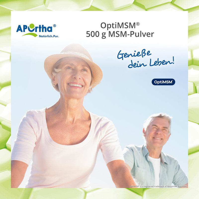 [Australia] - APOrtha® OptiMSM® MSM powder, 500g vegan powder, 99.9% pure methylsulfonylmethane without any additives, 1,000 mg OptiMSM® MSM per serving, vegan, gluten-free, lactose-free, allergen-free 