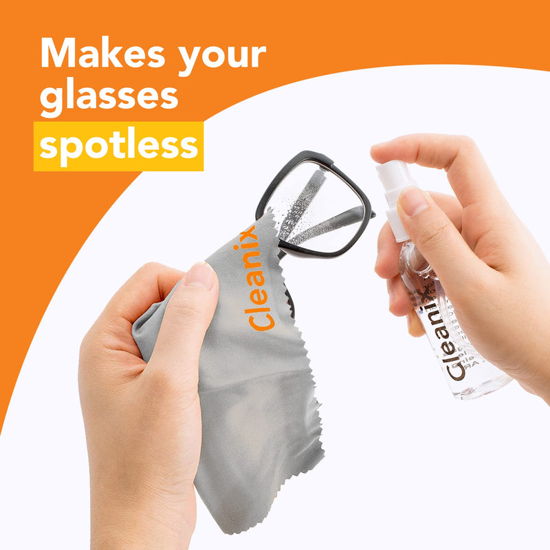 [Australia] - Glasses Cleaner Set of 2, Alcohol-Free Eyeglass Cleaner, 2pcs 2-Oz Spray Bottles with 2 Microfiber Glass Cleaner Cloths, Travel-Sized Lens Cleaner Kit, Safe for Glasses, & Electronic Devices 2 Fl Oz (Pack of 2) 