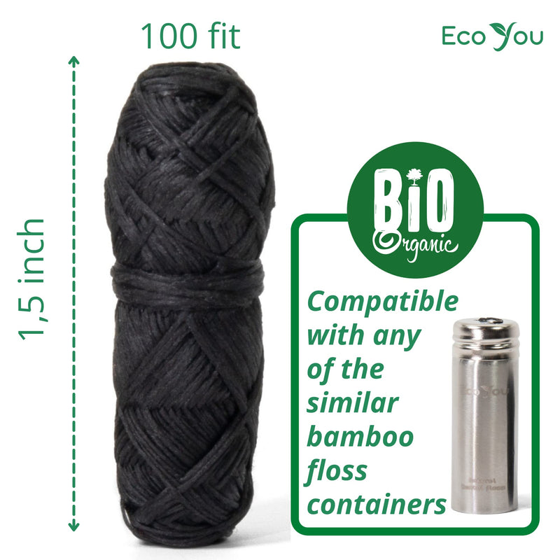 [Australia] - Bamboo Charcoal Dental Floss | Mint & Candelilla Wax | Vegan & Biodegradable (4 Refills Pack) | Pfas Free Mint 4 Refills 