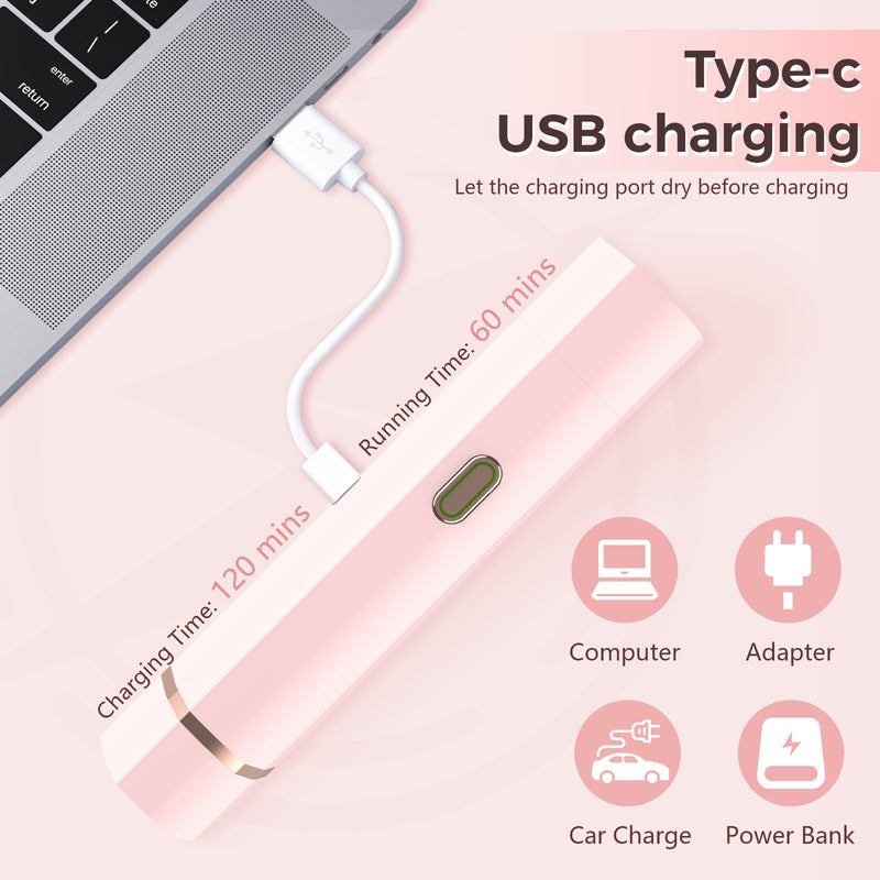 [Australia] - Bikini Trimmer for Women, 2 in 1 Electric Razors for Women, IPX7 Waterproof, USB Rechargeable Wet and Dry Shaver, Suitable for Hair Removal All Over The Body Pink 