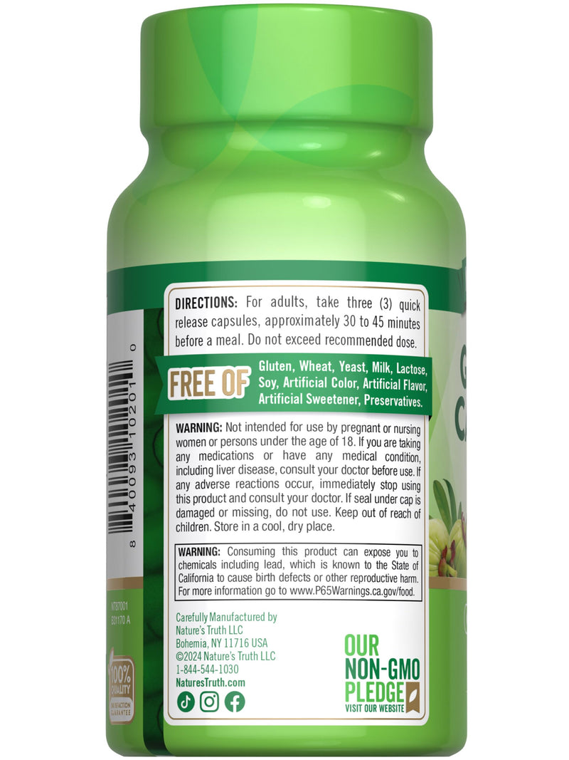 [Australia] - Nature's Truth Garcinia Cambogia 3,000mg | 90 Pills | Plus Chromium Picolinate | Non-GMO and Gluten Free Supplement 