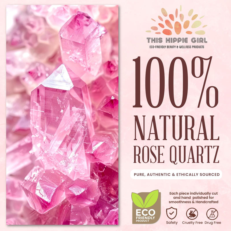 [Australia] - Rose Quartz Eye Mask by This Hippie Girl, Handcrafted Crystal Cut, Depuff for Puffy Eyes, Relieve Stress, The Cold-to-The-Touch Rose Quartz is Weighted for Comfort, Eye Mask for Facial 