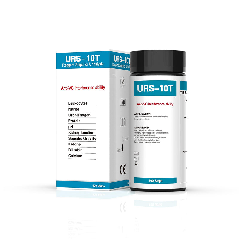 [Australia] - URS 10-in-1 Urine Test Strips 10 Parameters Testing UTI, Urinalysis for Ketosis, pH, Protein, Kidney and Liver Function, 100 CT 