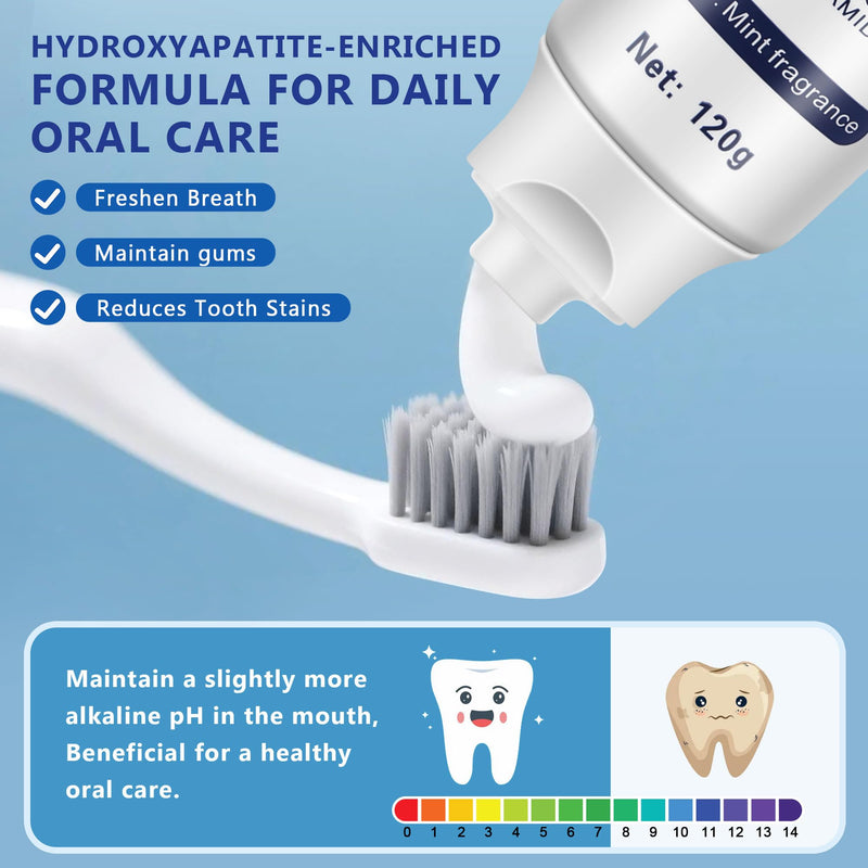 [Australia] - 7.5% Hydroxyapatite Toothpaste-Enamel Protection and Tooth Strengthening, Fluoride-Free Safe, Nano Hydroxyapatite Toothpaste Stain Removal, Whitening Tooth, Gentle Mint, Fresh Breath 3pcs 