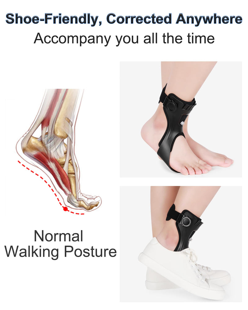 AFO Drop Foot Brace for Walking - Upgraded Inflatable Version, More Comfortable & Efficient, Adjustable Foot Drop Orthotic Brace, Achilles Tendonitis, Plantar Fasciitis, Stroke, TBI, ALS, MS, Bone Fracture, AFO, ASO(Right, Large) Right