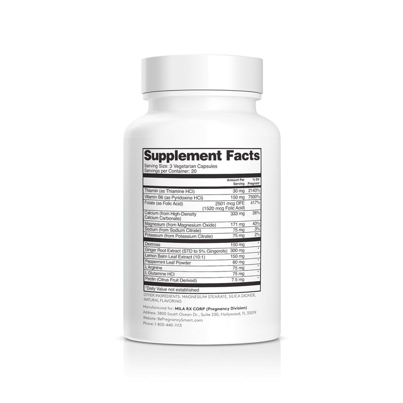 Ginger, Vitamin B6 & Electrolytes, 60 Ct | Gentle Digestive Comfort, Motion Sickness, +GLP-1 Support with Peppermint, Potassium, Magnesium, OB/GYN Formulated, Vegetarian Capsules