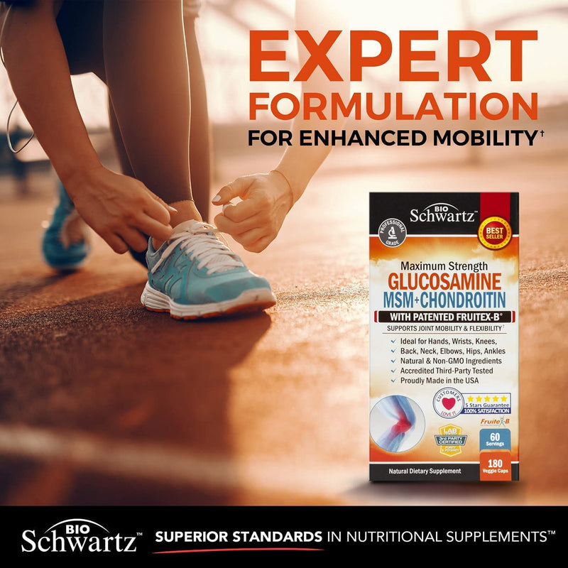 [Australia] - Glucosamine Chondroitin MSM 2110mg - Joint Support Supplement with Turmeric Curcumin for Hands Back Knee & Joint Health for Men & Women - Gluten-Free Non-GMO Supplement - Made in USA - 180 Capsules 180 Count (Pack of 1) 