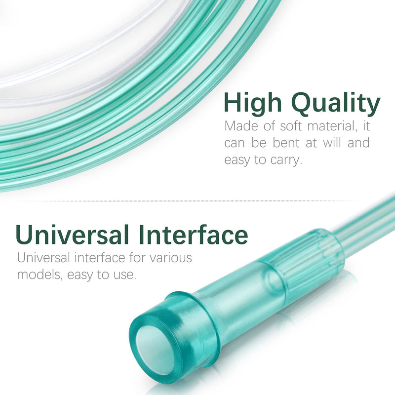 [Australia] - Standard Oxygen Nasal Cannula for Adult - 7 ft, Soft Material, Kink Resistant, Lightweight Tubing (5 Pack) Green 5pack-7Ft 