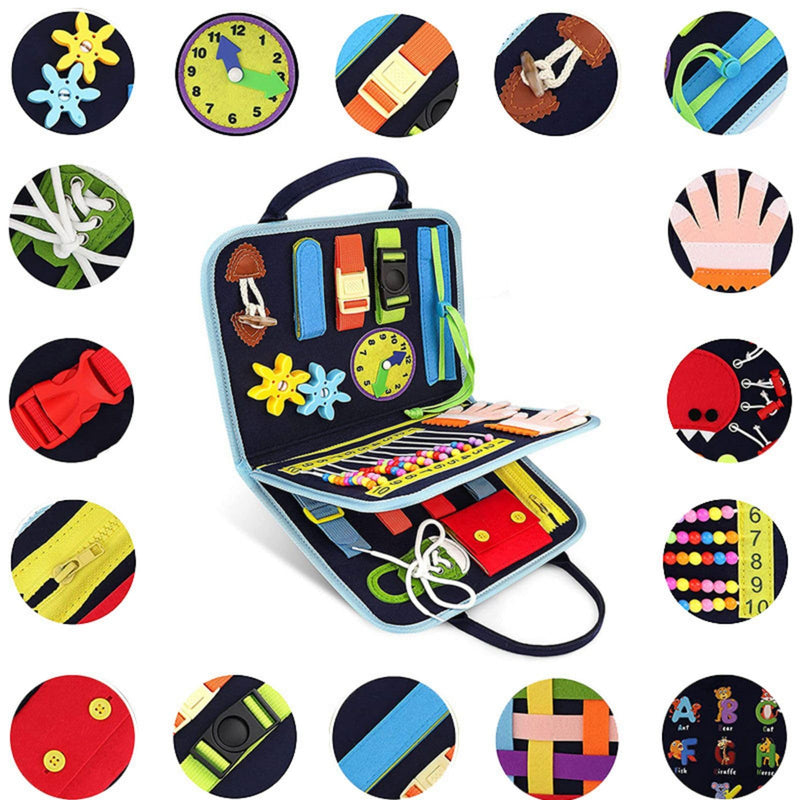 [Australia] - Dementia Products for Elderly, Busy Blanket for Dementia Patients, Alzheimers Activities for Seniors, Gifts for Adult Dementia Patients, Dementia Therapy Aid Fidget Blanket Product, Elderly Gifts Blue 