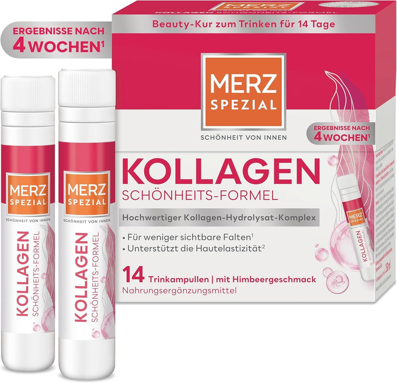 [Australia] - Merz Spezial Collagen Beauty Formula Drinking Ampoules - High-quality beauty ampoules with collagen hydrolyzate complex, biotin, niacin, zinc, vitamin C & E - 14 x 25 ml 