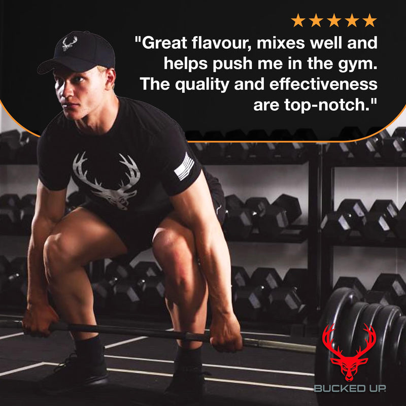 Bucked Up Pre-Training Powder | Performance Supplement with Beta-Alanine, Citrulline Malate & Caffeine | Sugar Free | Orange Cream Flavour| 25 Servings