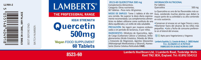 Lamberts Quercetin 500mg 60 Tablets