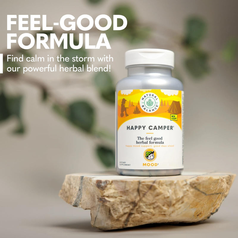[Australia] - Natural Balance Happy Camper - Feel-Good Mood Support Supplement - Gotu Kola, Passion Flower, and Kava Kava Capsules - 60-Day Guarantee - 75 Servings, 150 VegCaps 150 Count (Pack of 1) 