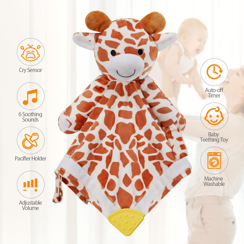 [Australia] - BEREST Baby Sound Sleep Soother Giraffe- White Noise and Lullaby Infant Sleeping Aid with Cry Sensor at Nap Time Routine,Awesome Baby Gift Portable Plush Toddler Snuggle Toy Coffe brown 