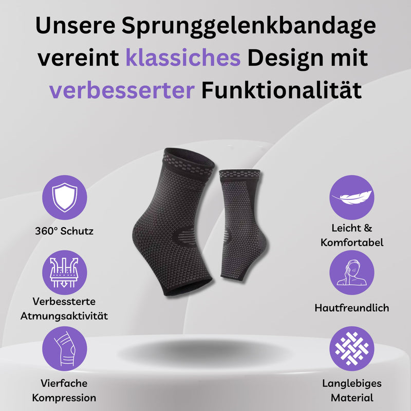 [Australia] - Omni Fit ankle support (1 piece) Maximum comfort, no sweating, no restrictions - for sports, arthritis, plantar fasciitis & more. For long-lasting relief and full freedom of movement. L Black 