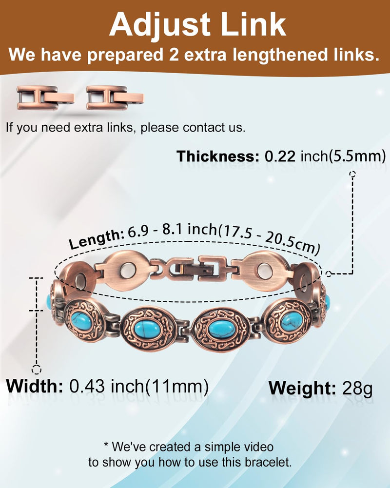 [Australia] - Copper Bracelet for Women, Magnetic Jewelry with Magnet 