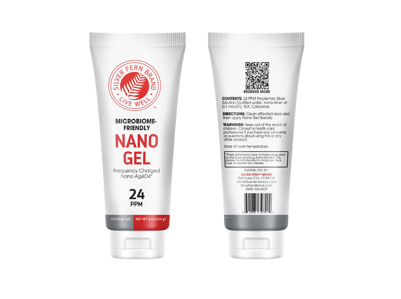 [Australia] - Silver Fern Brand ‚Äì Nano Gel Frequency Charged Silver 24PPM ‚Äì Skin Support for Cuts, Burns, Imbalances & Irritations ‚Äì Fast-Absorbing Silver Gel ‚Äì Microbiome-Friendly & GRAS Certified ‚Äì 4 oz 