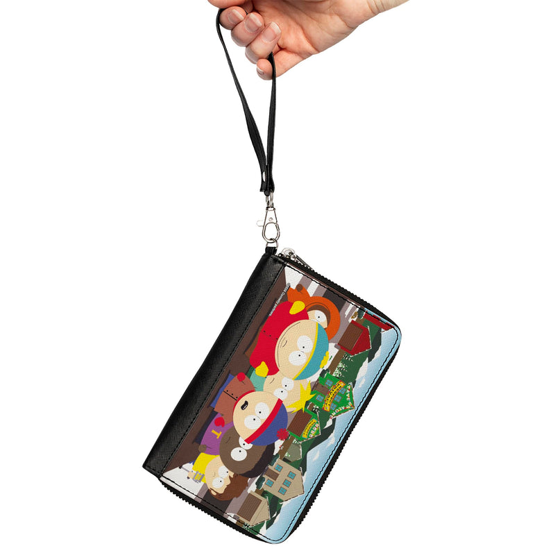 Buckle-Down South Park Vegan Leather Zip Around Wallet | South Park Privacy Tour Boys Group Scene Billfold Credit Card and ID Slots