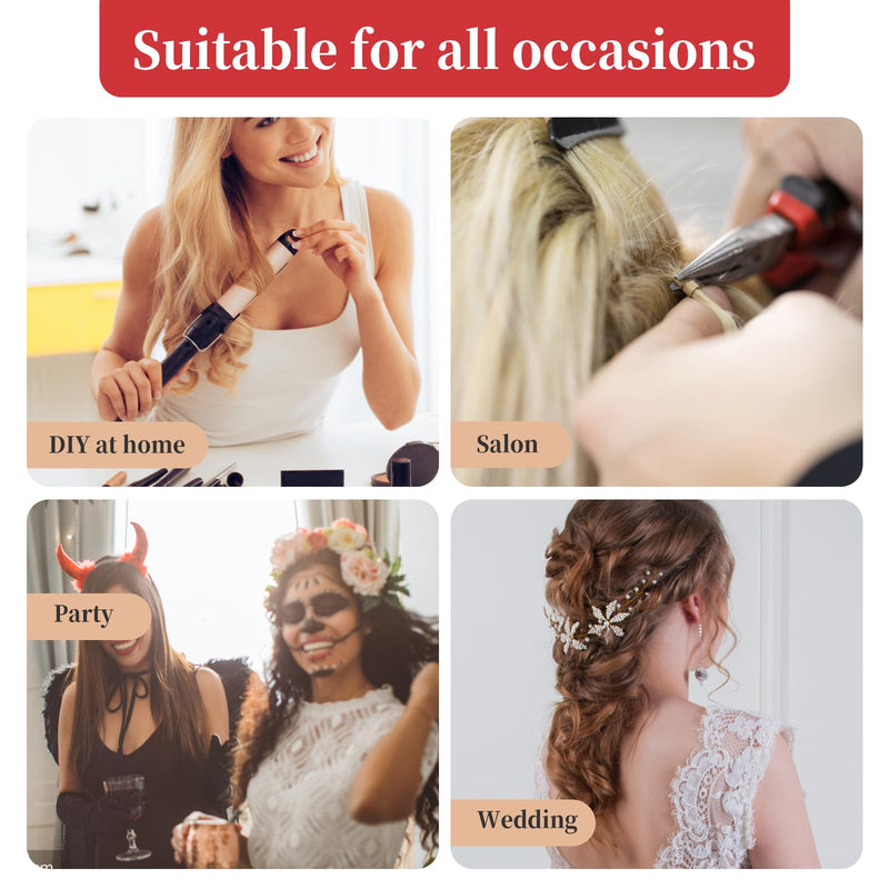 [Australia] - Hair Extension Tools Kit, 5 Colors 1000Pcs Micro Silicone Rings Beads with Hair Extension Remove Pliers, Pulling Hook, Threads, Needle for Hair Extensions Hair Styling 