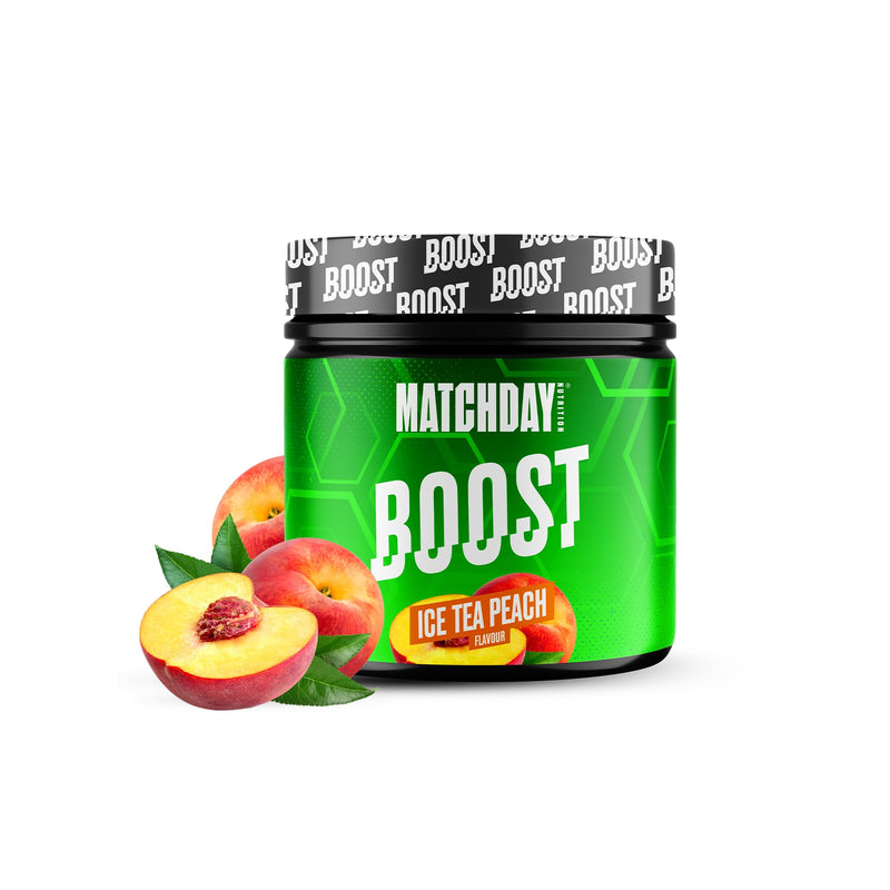 [Australia] - MATCHDAY NUTRITION | BOOST | 90 minutes of full throttle football | ATP booster with amino acids and carbohydrates | More speed, explosiveness & endurance | 20 servings (Ice Tea Peach) Ice Tea Peach 