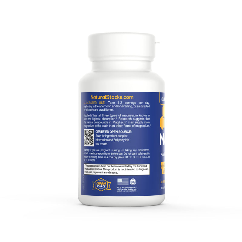 [Australia] - MagTech Magnesium Supplement - Chelated Magnesium Complex - 3 Forms of Magnesium: Magtein Magnesium L-Threonate, Glycinate & Taurate - Supports Relaxation & Brain Health*, 90 Magnesium Capsules Capsule 90 Count (Pack of 1) 