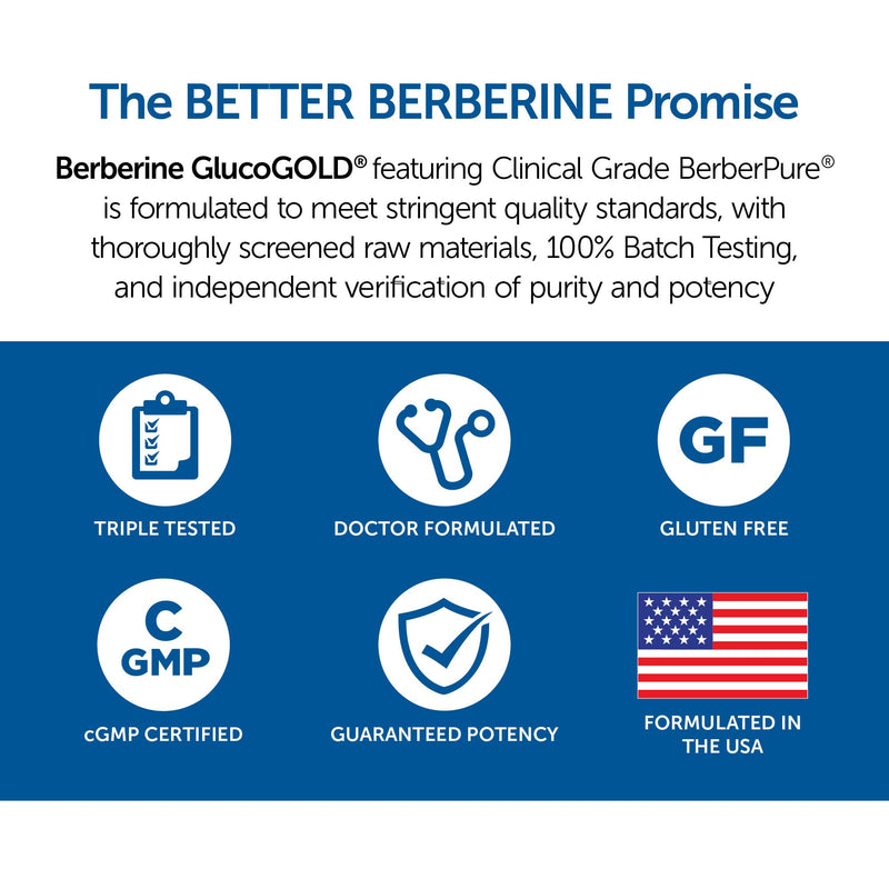 [Australia] - Dr. Whitaker’s Berberine GlucoGold Supplement with 1500 mg per day of BerberPure Berberine, Concentrated Cinnamon, Crominex Chromium and Banaba Leaf Extract (90 Tablets) 