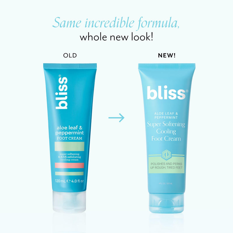 Bliss Aloe Leaf & Peppermint Exfoliating Foot Cream - 4 Fl Oz - Skin-Loving 4 Fl Oz (Pack of 1)