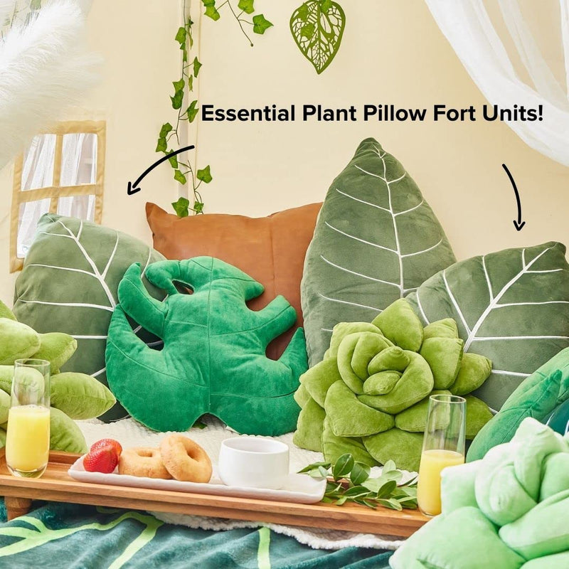 [Australia] - Green Philosophy Co. Plush Leaf Pillow - 3D Accent Succulent Leaf Throw Pillow for Couch Sofa Living Room Home Decor for Plant Lovers, Garden Lovers, Green Thumb Family & Friends Lil Pop (16 Inches) Olive Green 