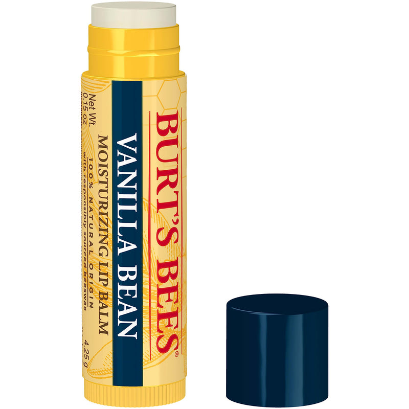 Burt's Bees Lip Balm, Vanilla Bean, Lip Moisturizer With Responsibly Sourced Beeswax, Tint-Free, Natural Conditioning Treatment, 1 Tube, 0.15 oz. (Pack of 2) 1 Count (Pack of 2)