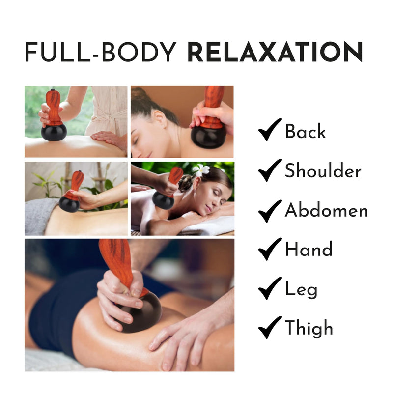 [Australia] - Electric Hot Stone Massager - Portable Bian Stones Gua Sha Scraping Home Massage Therapy Kit - Handheld Rock Warmer Wand Tool Set with Temperature Adjustment Control for Back Neck Body Pain Relief 
