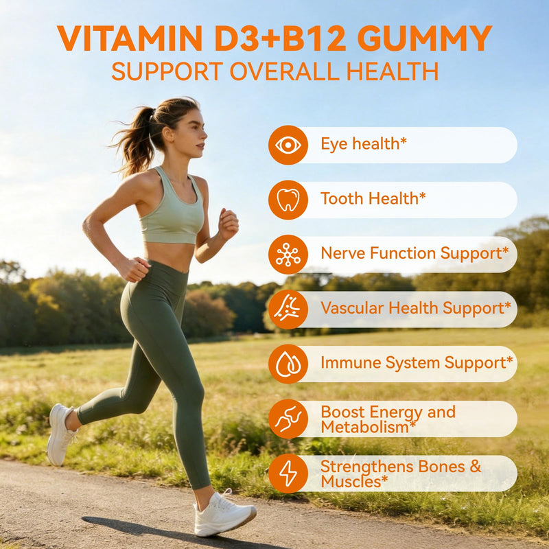 Vitamin D3 B12 Gummies,ADK+Vitamin B12 Multivitamin for Women Men | Vitamin D3 5000 IU 2000mcg B12 with Vitamin A,K2,B6,C,Zinc,Supplement for Eye,Bone,Energy,Nerve,Immune Support