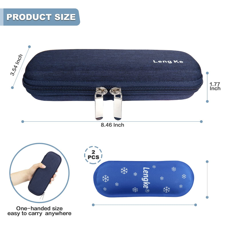 [Australia] - Eva Insulin Bag for Diabetes Medication, Diabetic Travel Bag with 2 Nylon Cool Packs for Insulin Pen, Insulin Syringes, Insulin and Other Diabetic Accessories (Navy Blue) Navy Blue 