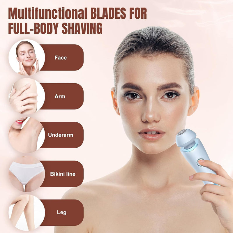 Silk Glide Pro 3.0 Razor for Women | Livora 2 in 1 Electric Shaver | Wet & Dry Waterproof Design | Painless Hair Removal Tool | Suitable for Leg, Arm, Underarm & Bikini Grooming | (Blue) Blue