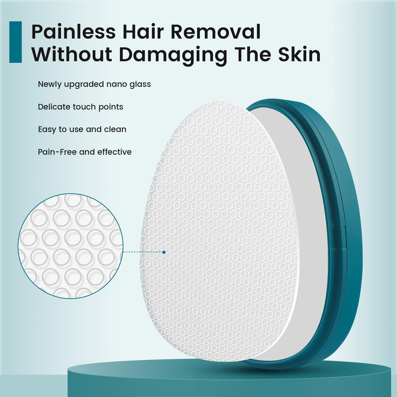 [Australia] - BEZOX Crystal Hair Remover, Glass Hair Eraser, Magic Crystal Hair Removal Stone for Full Body, Innovative Glass Body Hair Razor Epilator, Gentle Exfoliating Green 