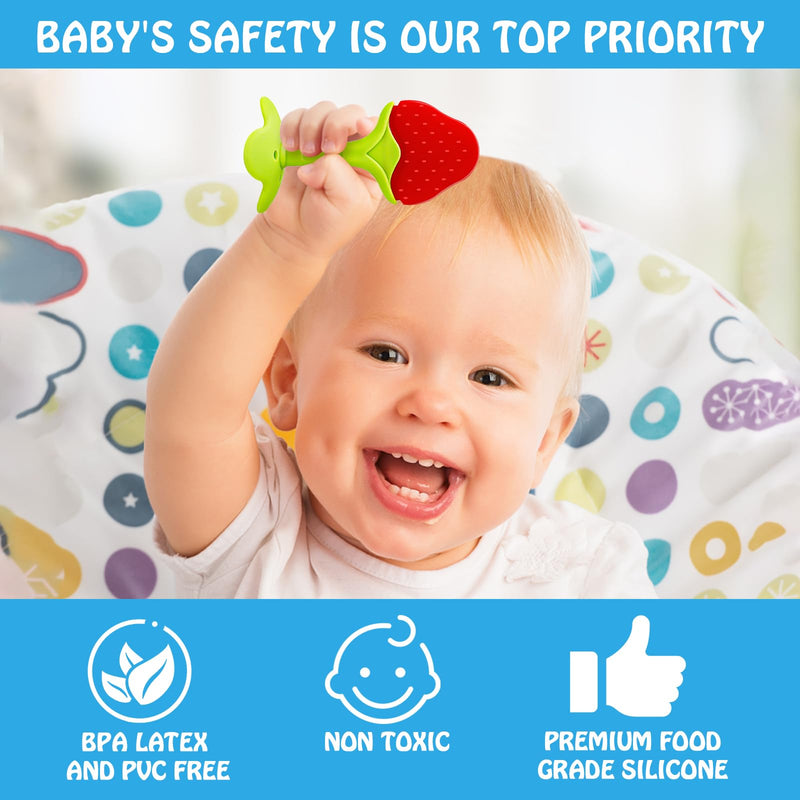 [Australia] - Teething Toys (5 Pack) - Tinabless Infant Teething Keys Set, BPA-Free, Natural Organic Freezer Safe for Infants and Toddlers, Silicone Baby Teethers Multicolor 