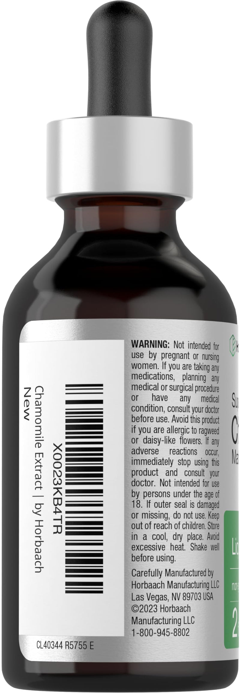 Horbäach Chamomile Extract Liquid | 2 fl oz | Alcohol Free Supplement | Vegetarian, Non-GMO, Gluten Free Tincture 2 Fl Oz (Pack of 1)