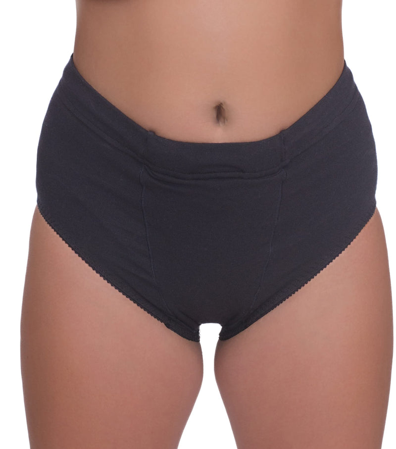 Vulvar Varicosity and Prolapse Support Brief with Groin Compression Bands - 521 Small Black