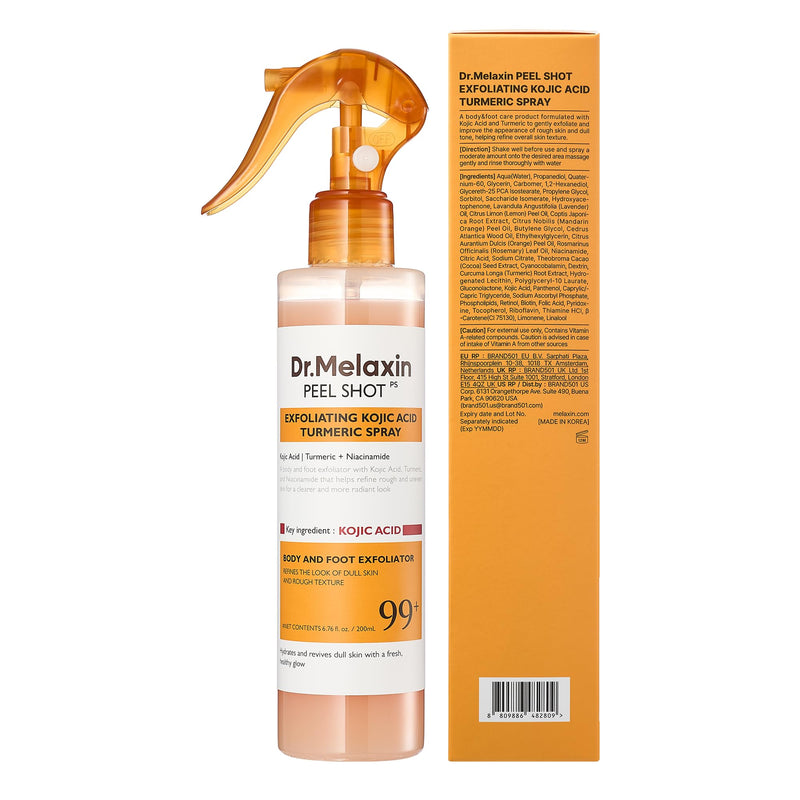 [Australia] - Body Peel Shot Spray Face Peeling Kojic Acid Turmeric Spray 200ml 