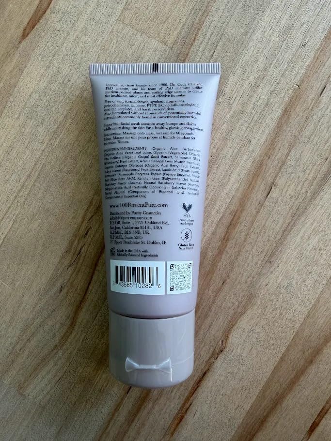 100% PURE Acai Pulp Facial Scrub, 2 fl oz | Exfoliating; for combination skin; Organic
