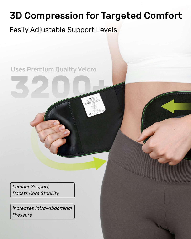 [Australia] - Rakiie Back Support Belt for Men and Women, 8-Way Lumbar Support with 3D Pad and Massage, Breathable Back Brace to Relieve Back Pain (XXL) XXL 