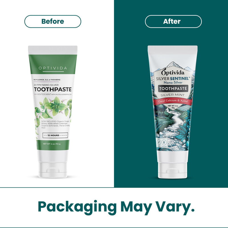 Optivida (Fluoride Free) Colloidal Silver (20ppm) Infused Xylitol Toothpaste for Adults & Kids. Anti-Cavity*, Anti-Plaque* Coral Toothpaste with Spearmint Oil for Gum Health & Teeth whitening - 4oz 4 Ounce (Pack of 1)