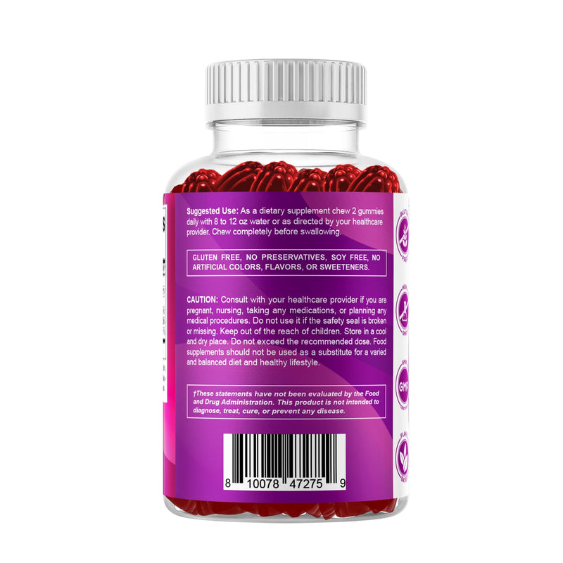 Vitamatic 2 Packs Vitamin B6 100mg Gummies – Natural Strawberry Flavor – 60 Pectin-Based Gummies per Bottle – Nervous System & Energy Support 120 Count (Pack of 1)